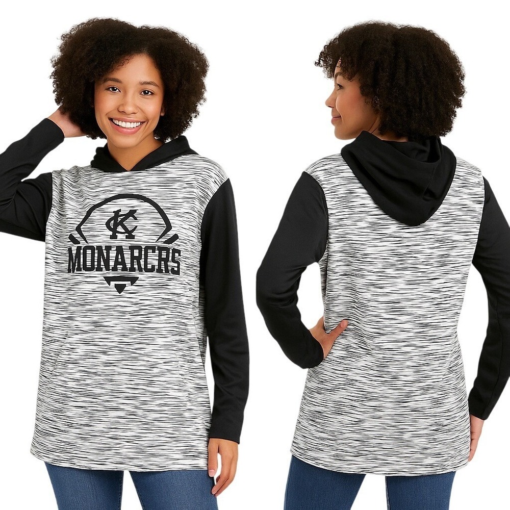 Kansas City Monarchs Sweatshirt 2XL Black White Pullover Hoodie Baseball Retro